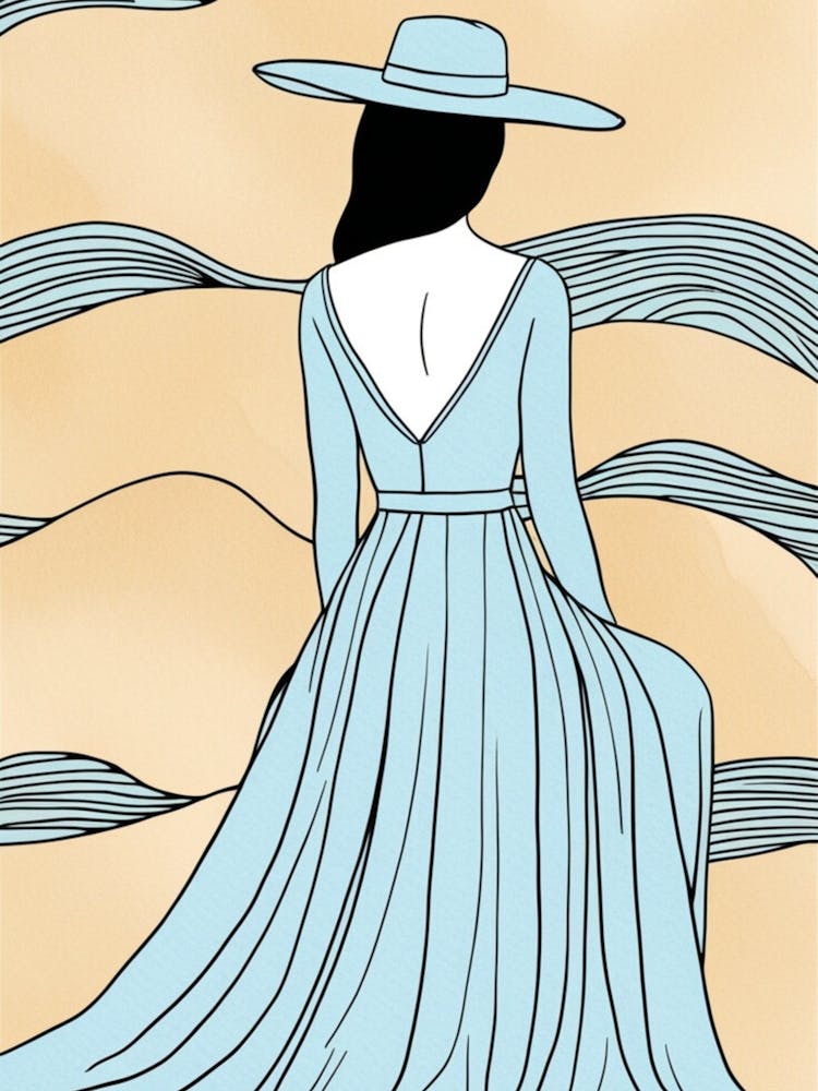 Woman In Blue Dress 1