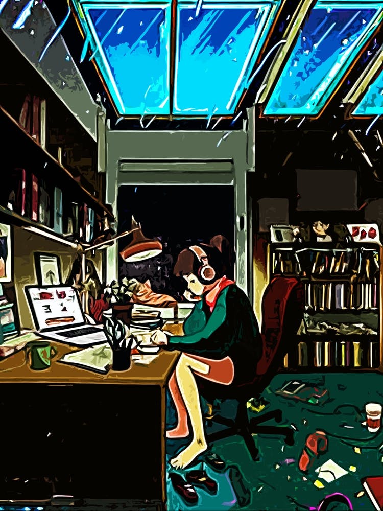 Girl At Her Desk aesthetic