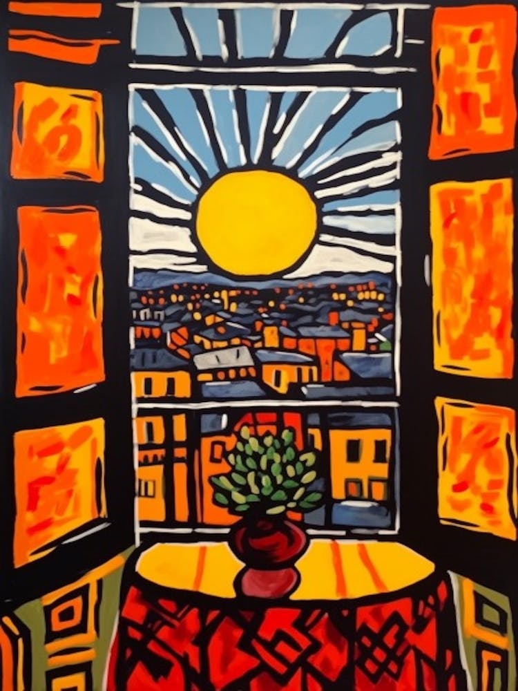 Window View Of Berlin In The Style Of Fauvist 1