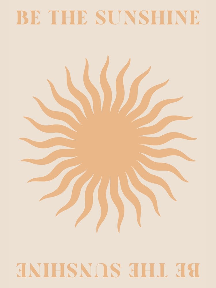 Be The Sunshine Retro Bohemian Orange Quote Wall
