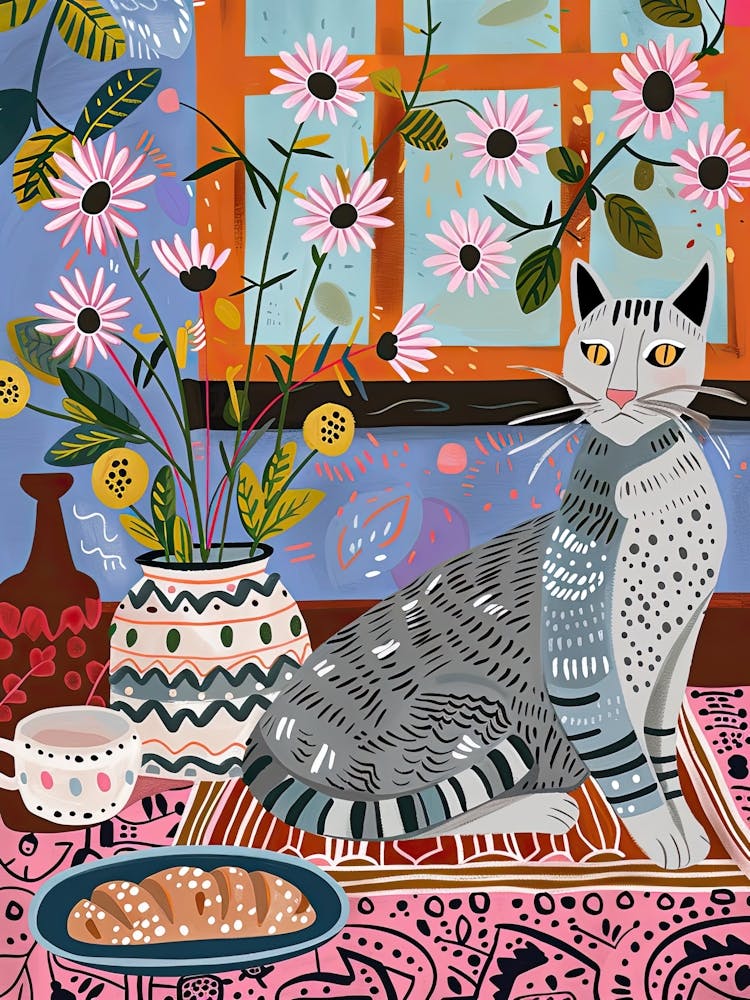 Tea Time With A Egyptian Mau Cat 3