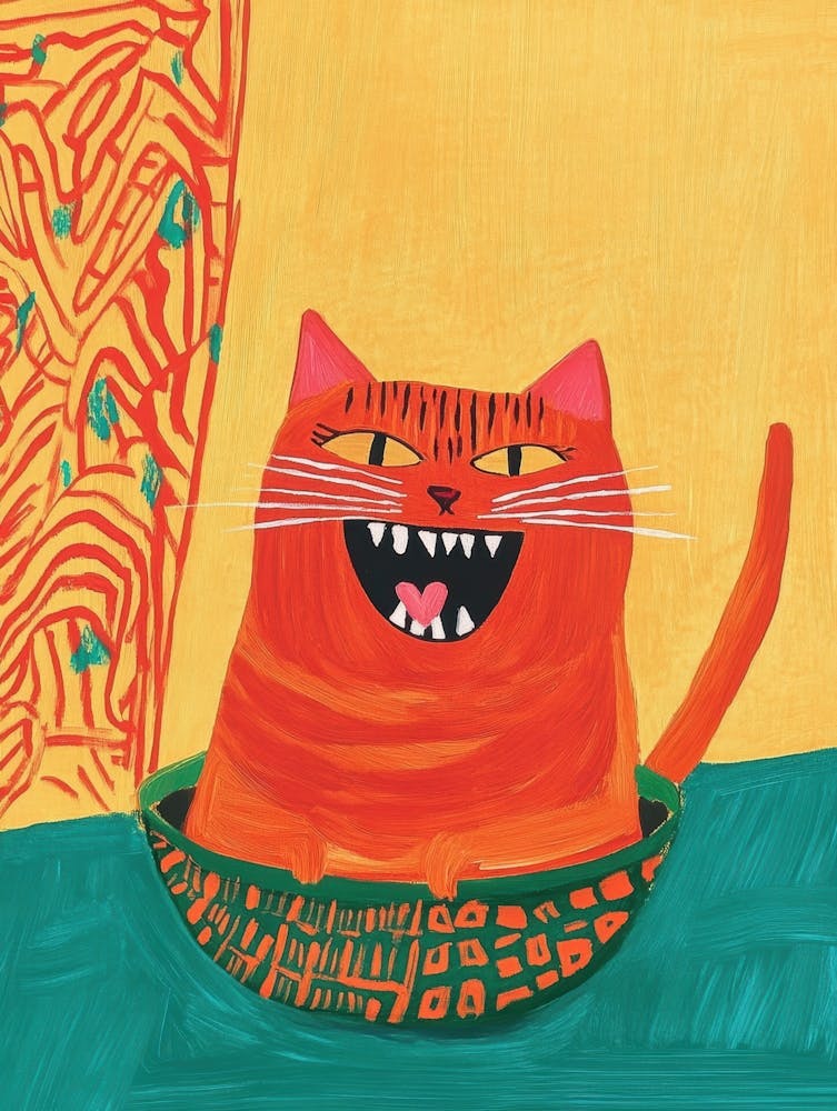 Orange Cat In A Bowl