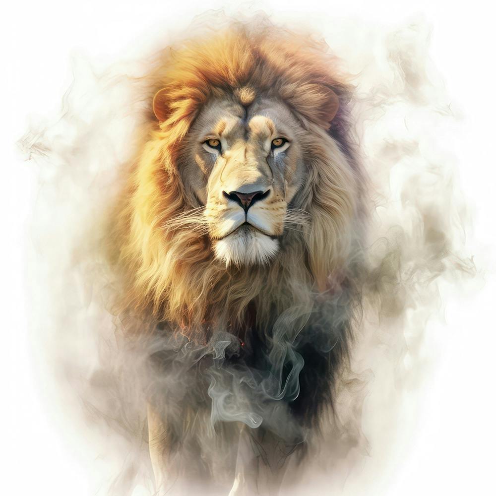 Lion In Smoke