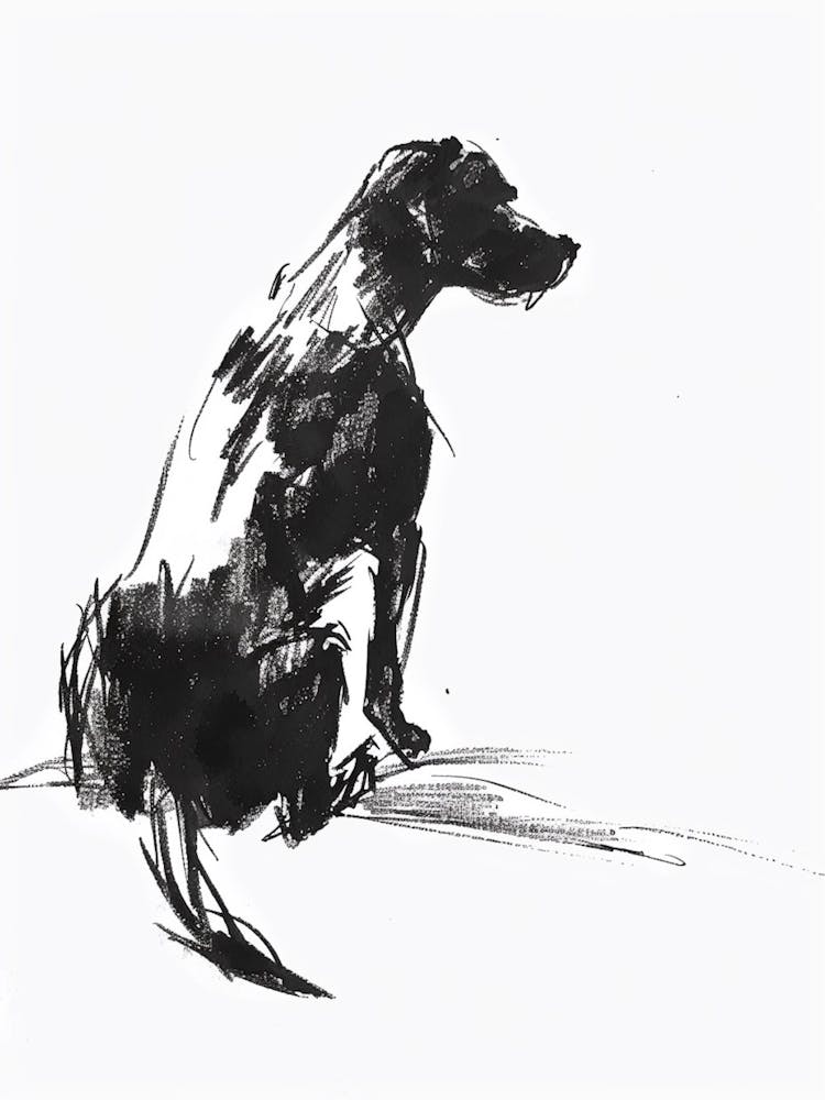 Pointer Dog Charcoal Line 1