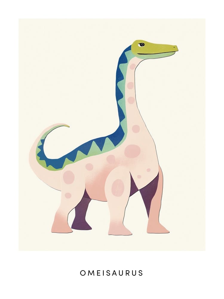 Nursery Dinosaur Art Omeisaurus Poster