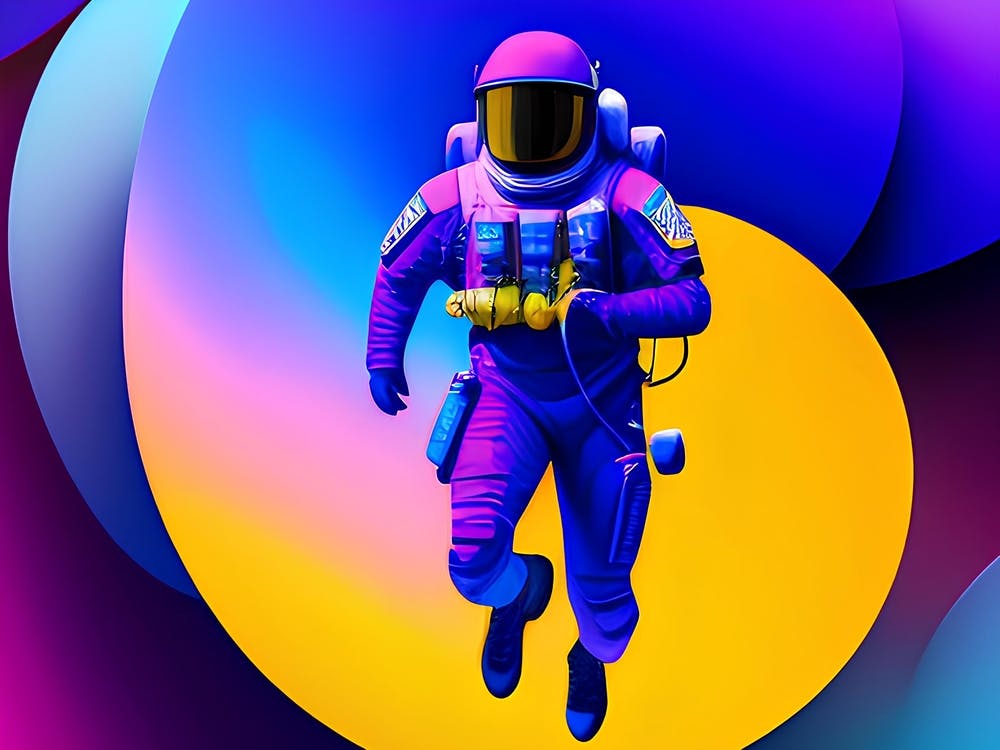 Astronaut under the space with beautiful background