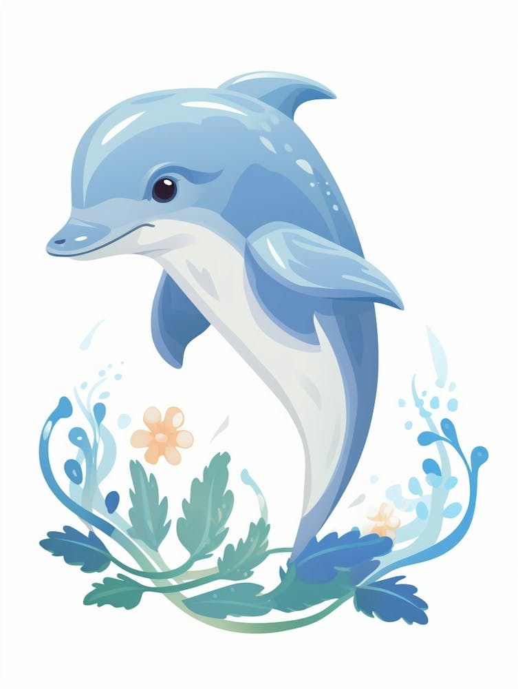 Baby Animal Illustration  Dolphin 1