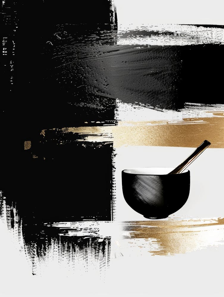 Black And Gold Brush Strokes 3