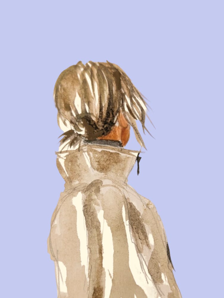 Woman Hair Painting Watercolour Illustration