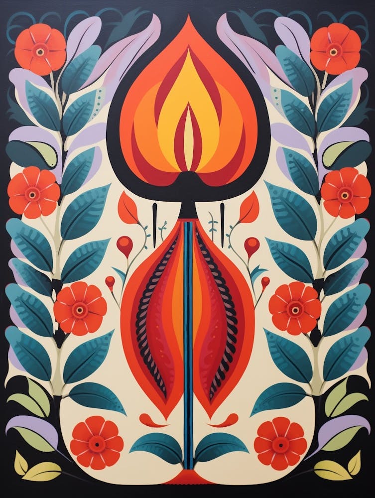 Flower Motif Painting Tulip 2