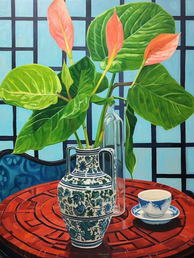 Flowers In A Vase Still Life Painting Flamingo Flower 2