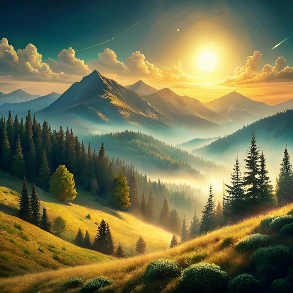 Sunrise In The Mountains