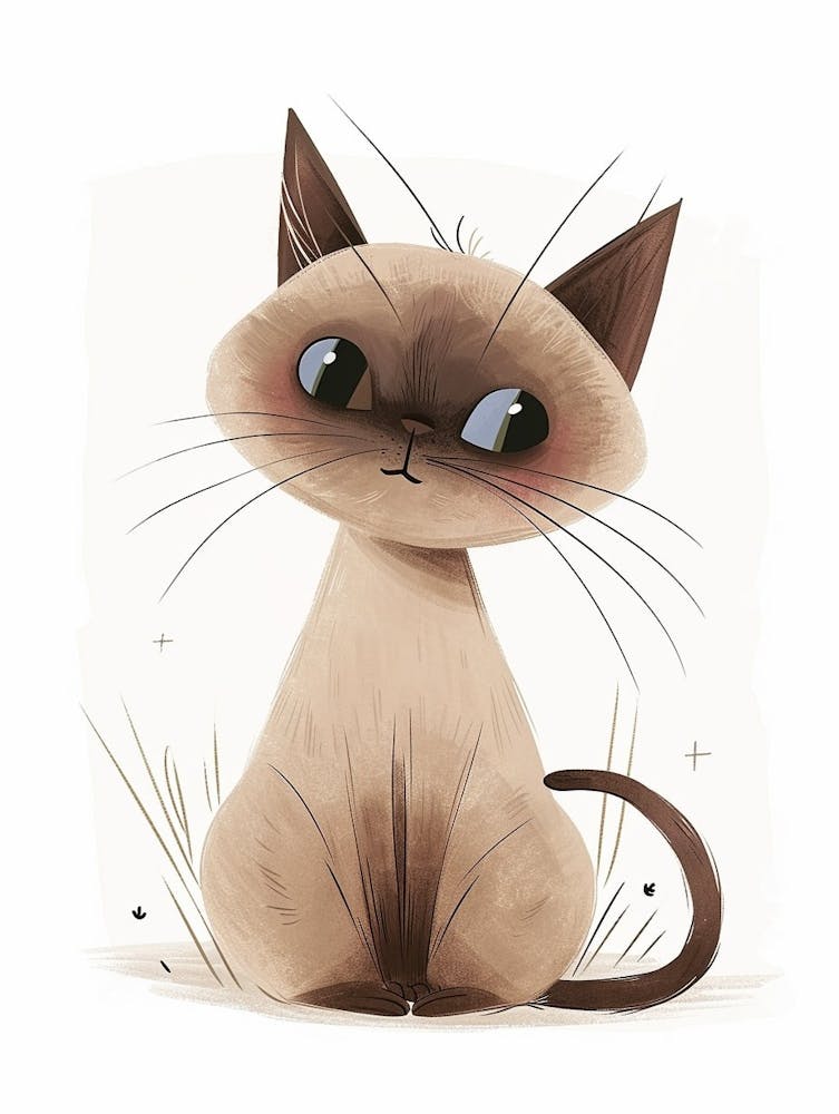 Tonkinese Cat Clipart Illustration 4