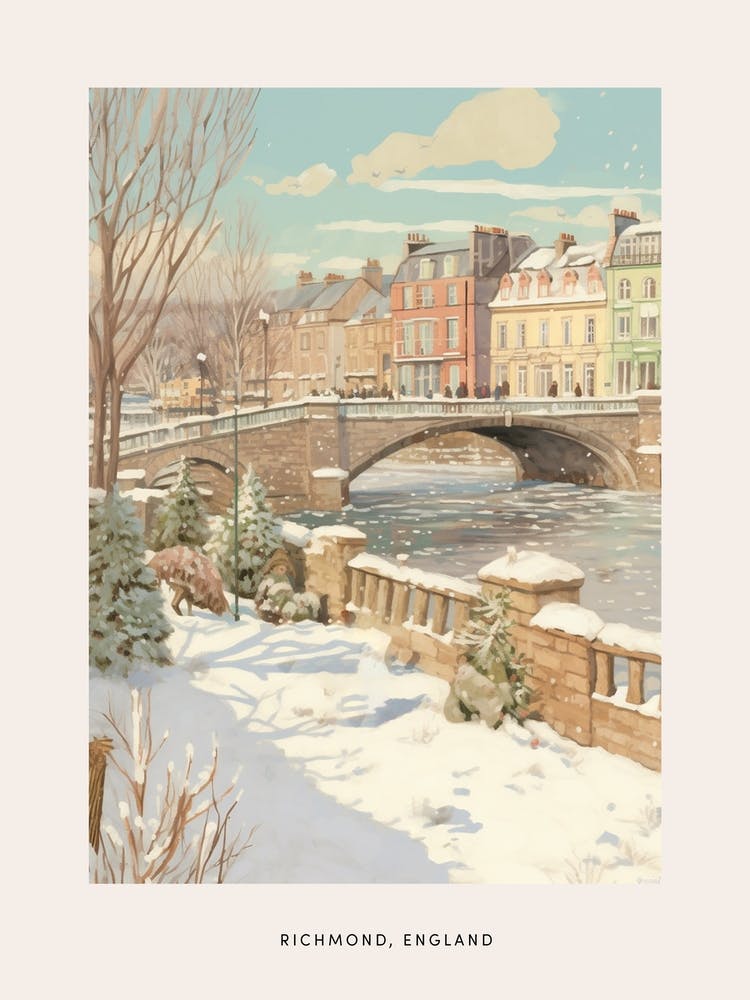 Affiche d'Hiver Vintage Richmond Angleterre 3