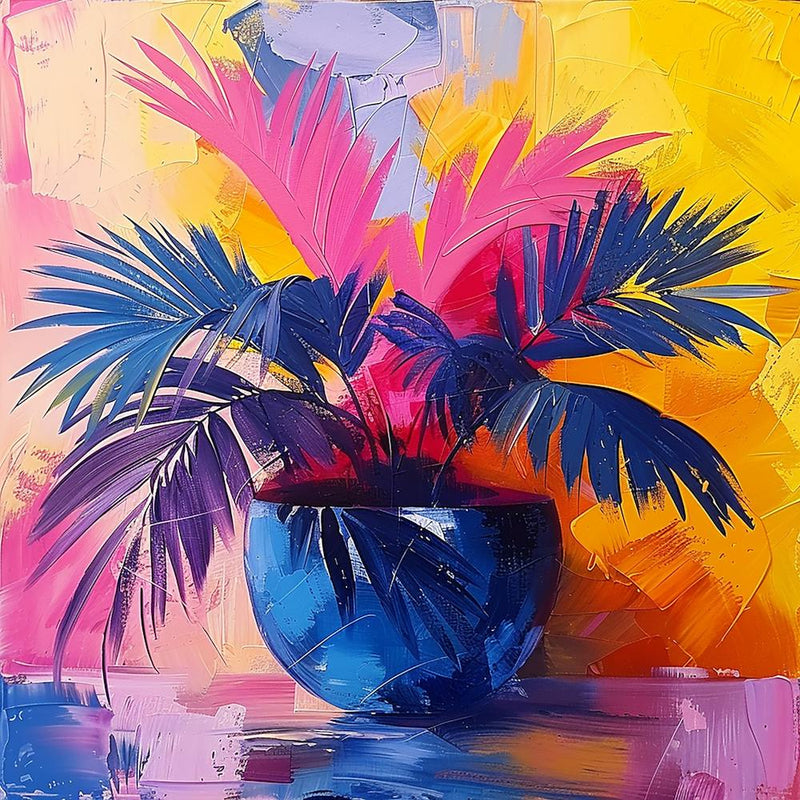 Palms In A Blue Vase