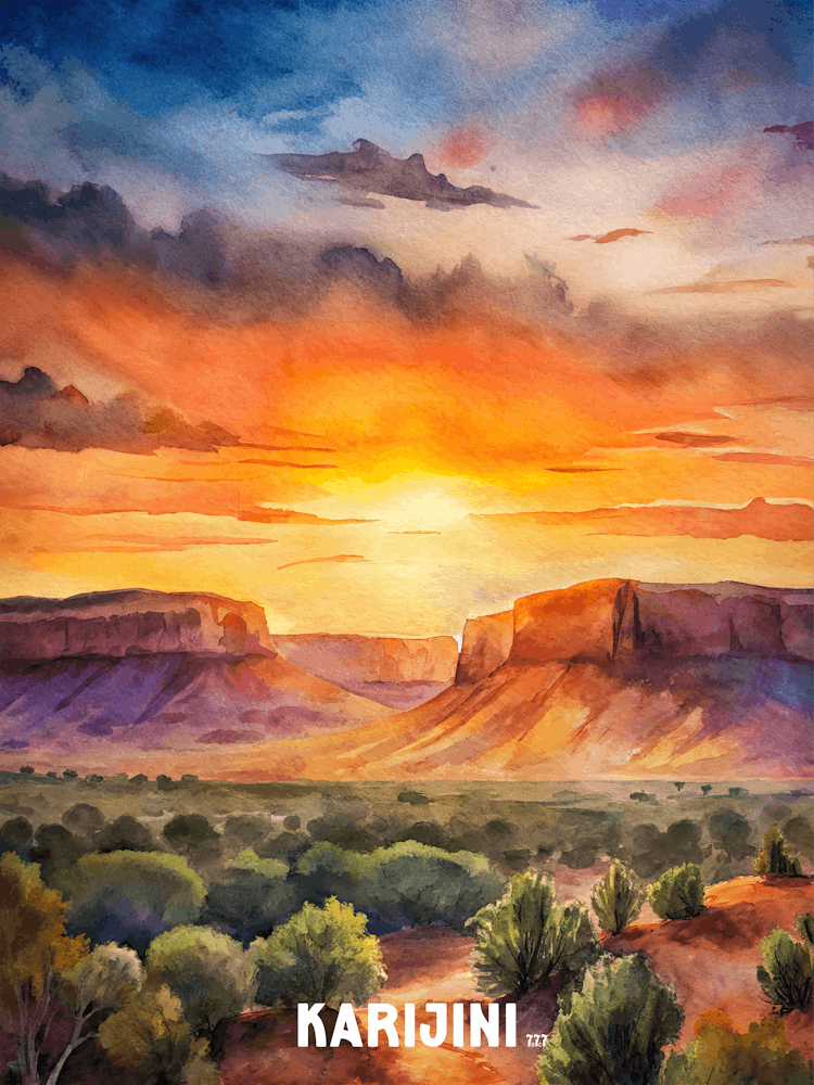 Karijini National Park Watercolor Painting