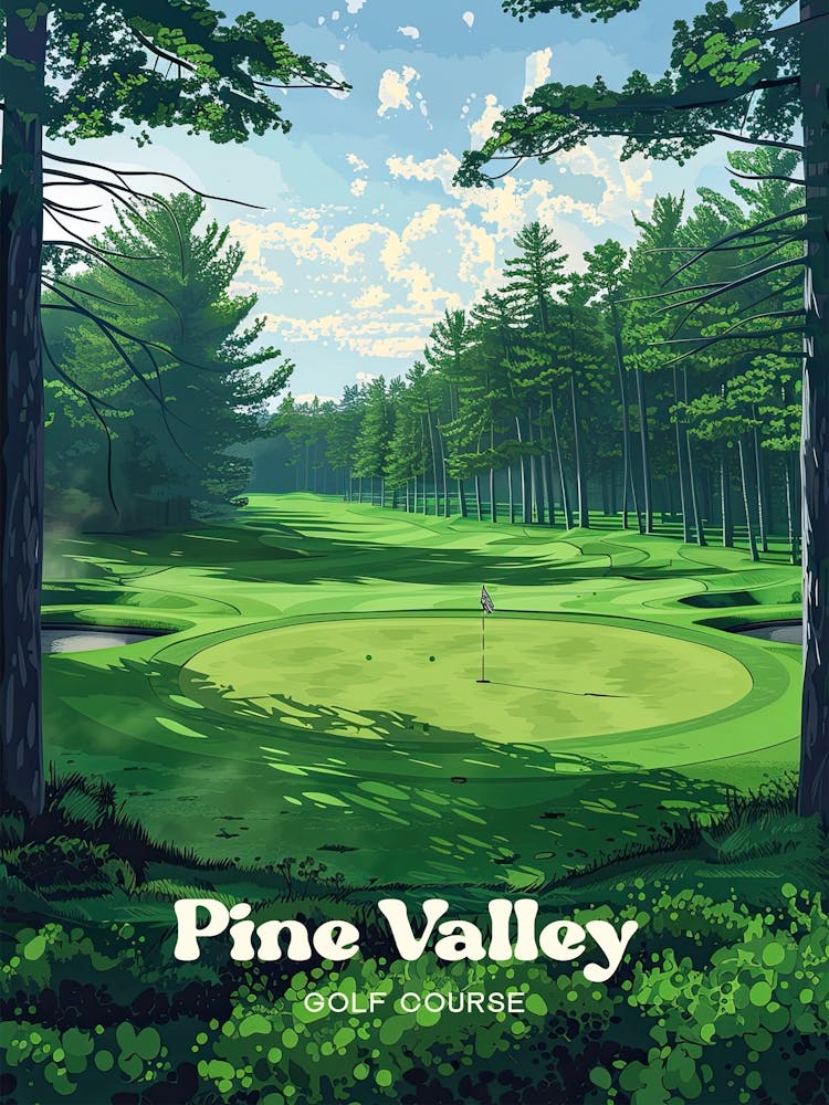 Pine Valley Golf Club Curtis Cup Travel Art