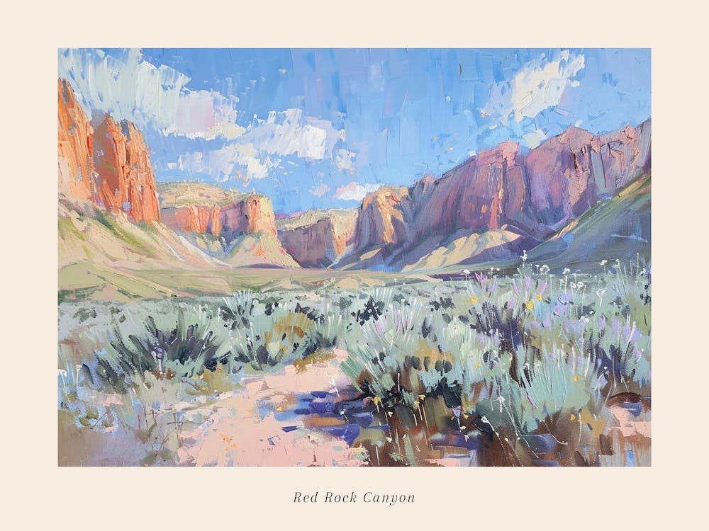 Western Landscapes Red Rock Canyon Nevada 3 Poster