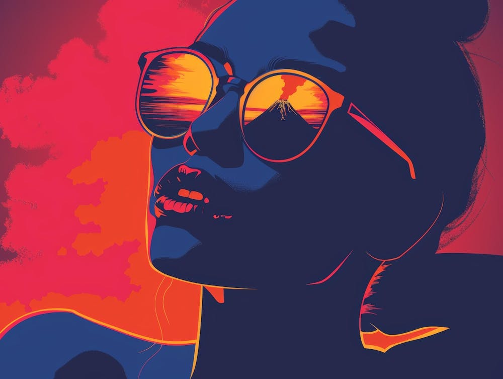 Sunset Girl In Sunglasses