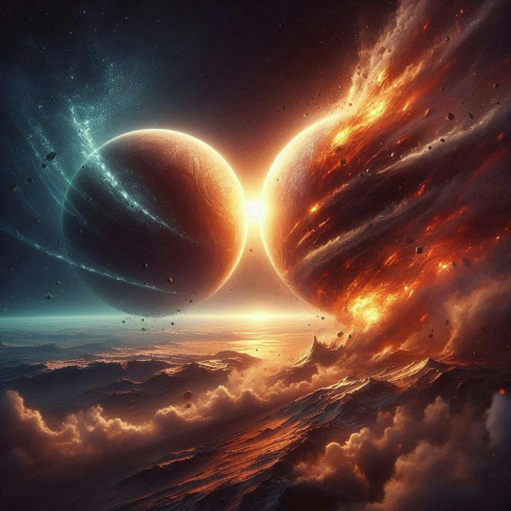 Two Planets In Space