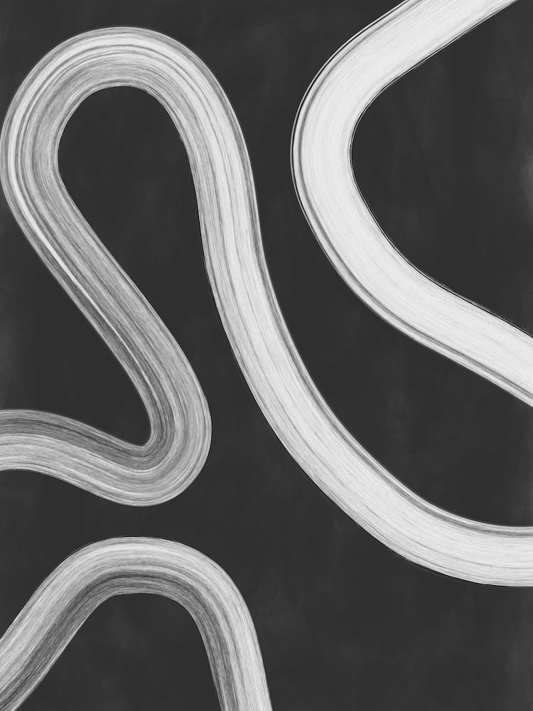 White Brush Strokes Poster No.2