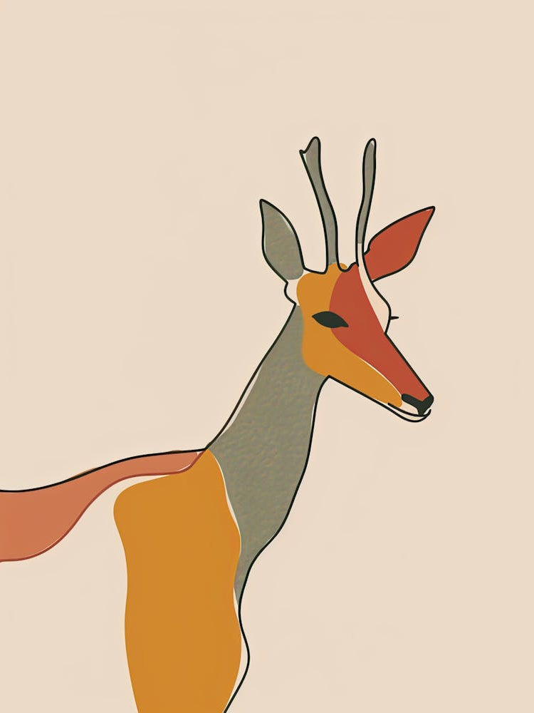 Antelope - Boho, Line Art 4