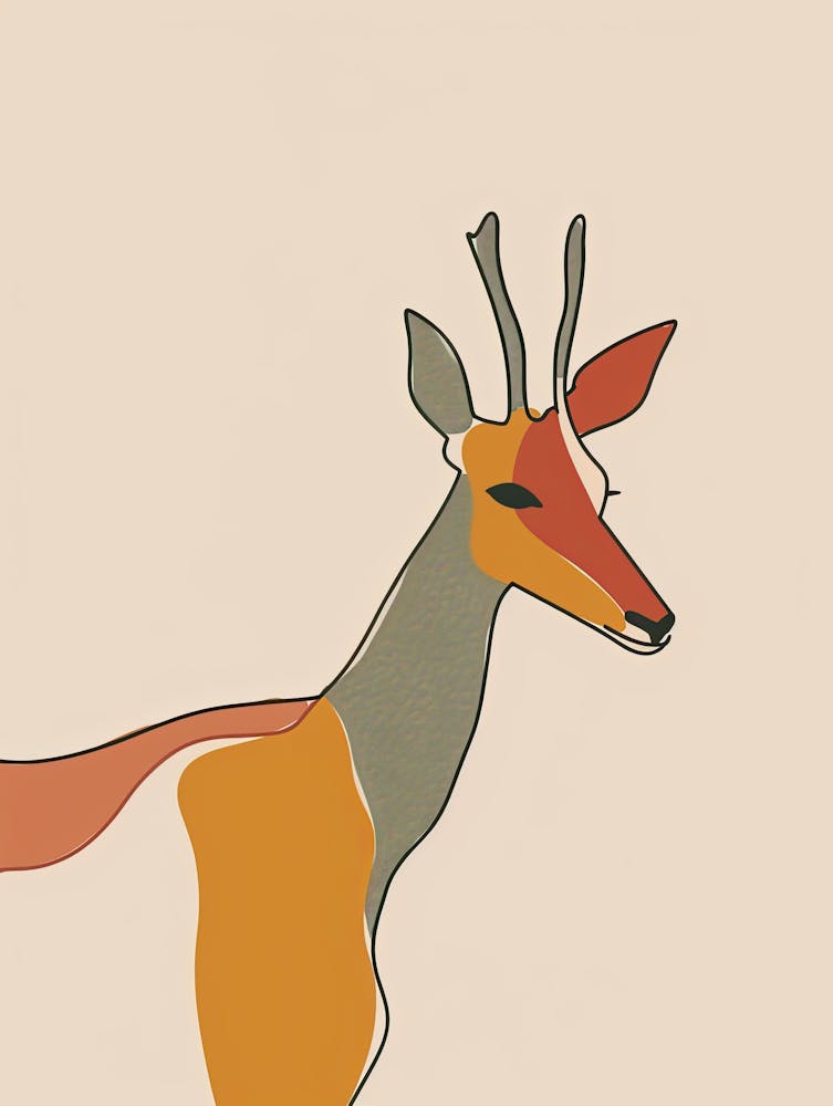 Antelope - Boho, Line Art 4
