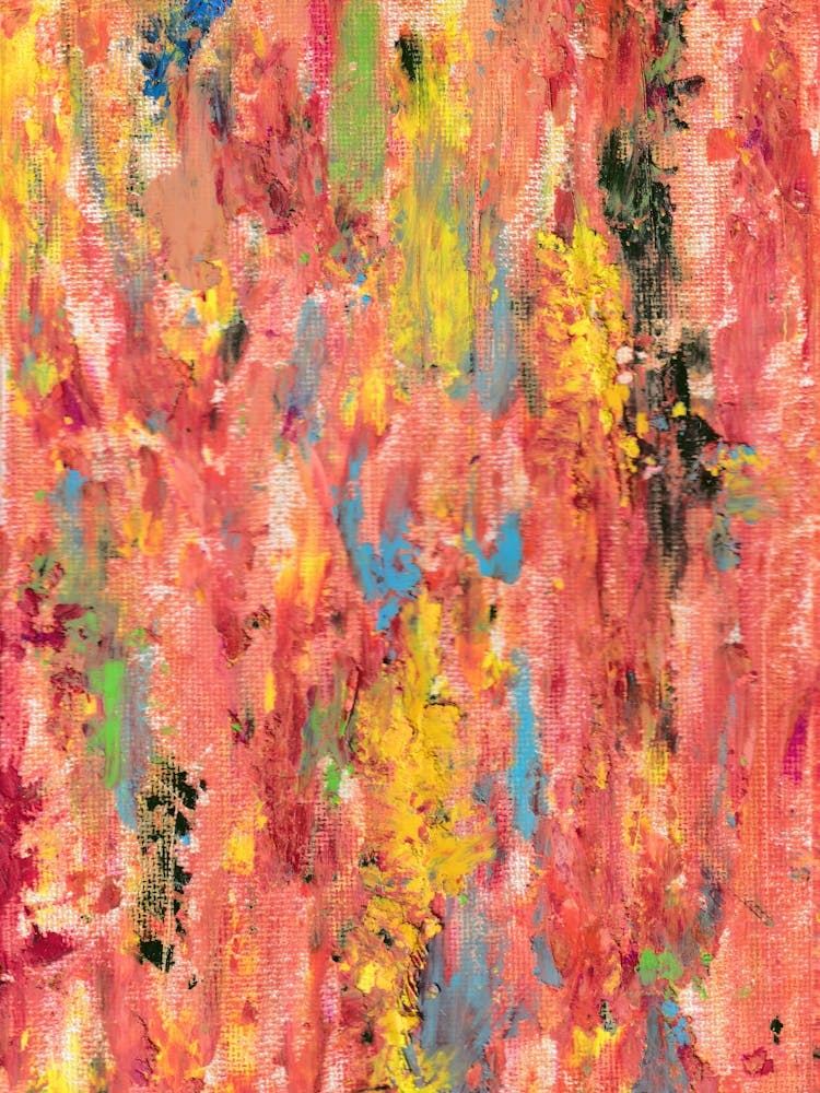 Abstract Colorful Painting, Modern Art Stripes