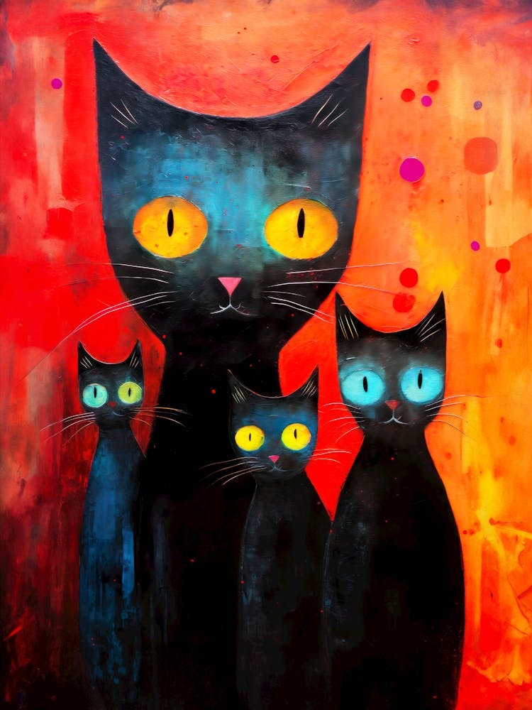 Cats Family Painting