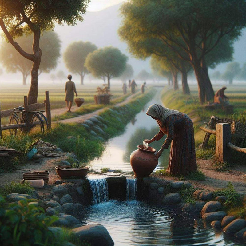 Woman Watering The Garden