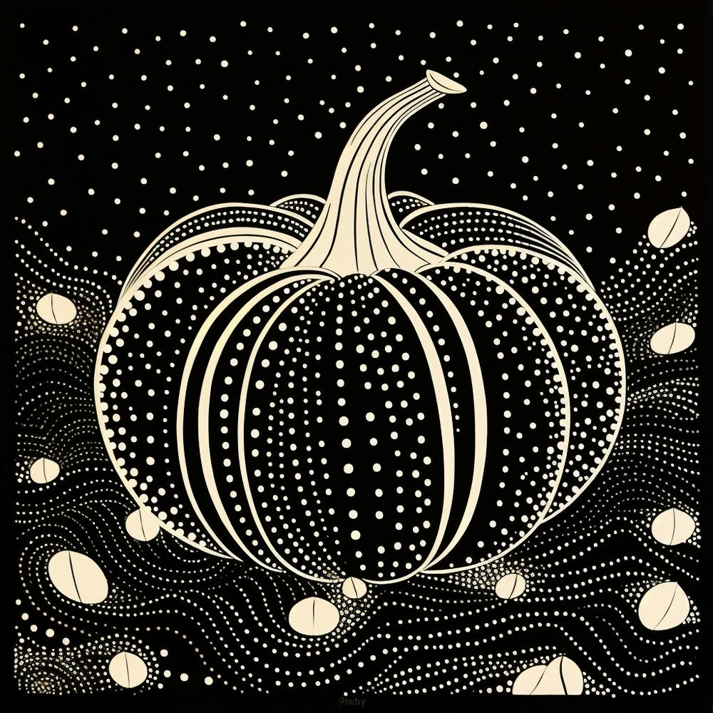 Yayoi Kusama Inspired Pumpkin Black And White 2