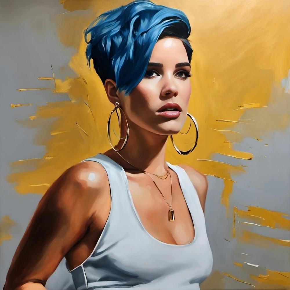Halsey with 'Blue Hair'