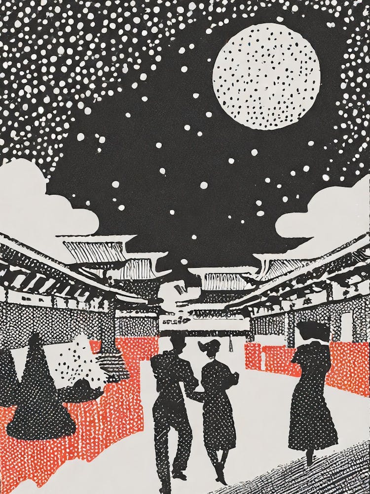 New Year Celebration In Old Tokyo