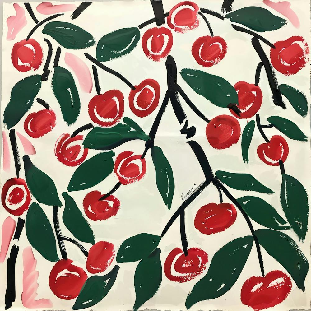 Summer Cherries Painting Matisse Style 13