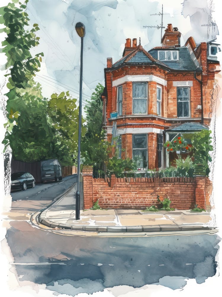 Hillingdon London Borough   Street Watercolour 4