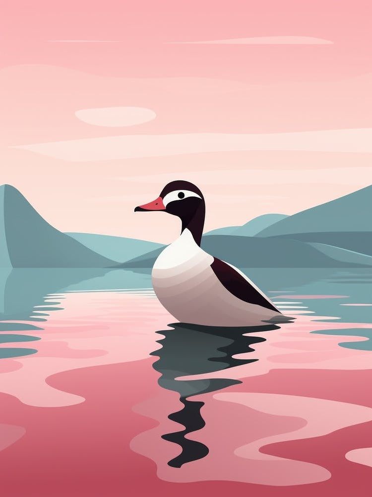Minimalist Bufflehead 2 Illustration