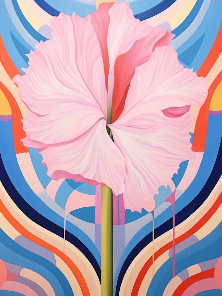 Gladiolus 1 Hilma Af Klint Inspired Pastel Flower Painting