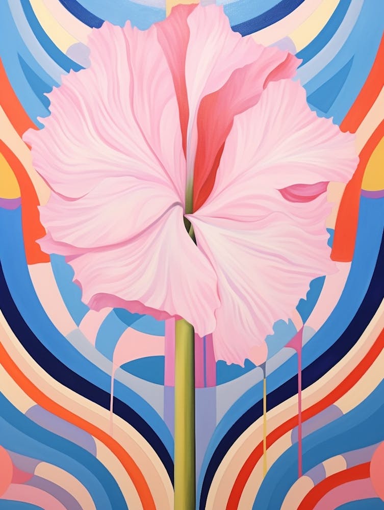 Gladiolus 1 Hilma Af Klint Inspired Pastel Flower Painting