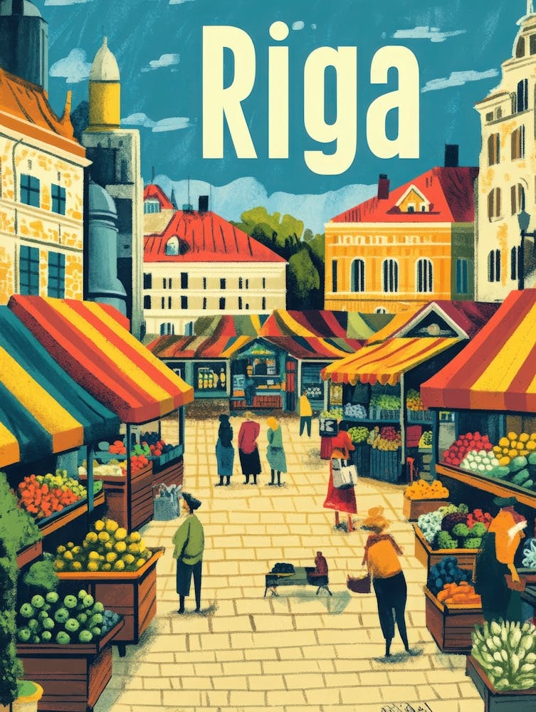 Aihrgdesign A 1970s Inspired Travel Poster For Riga 4