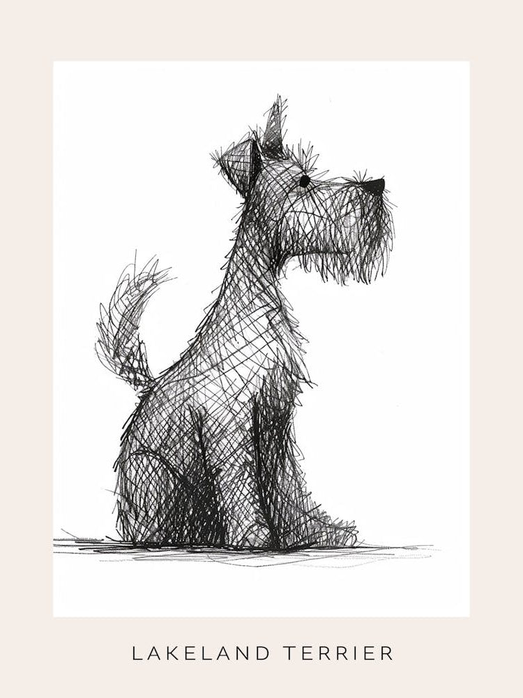 Lakeland Terrier Dog Line Sketch 1 Poster