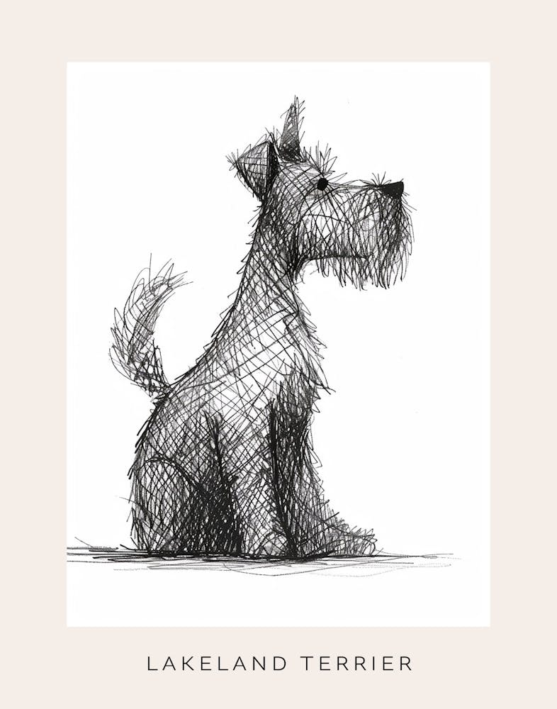 Lakeland Terrier Dog Line Sketch 1 Poster