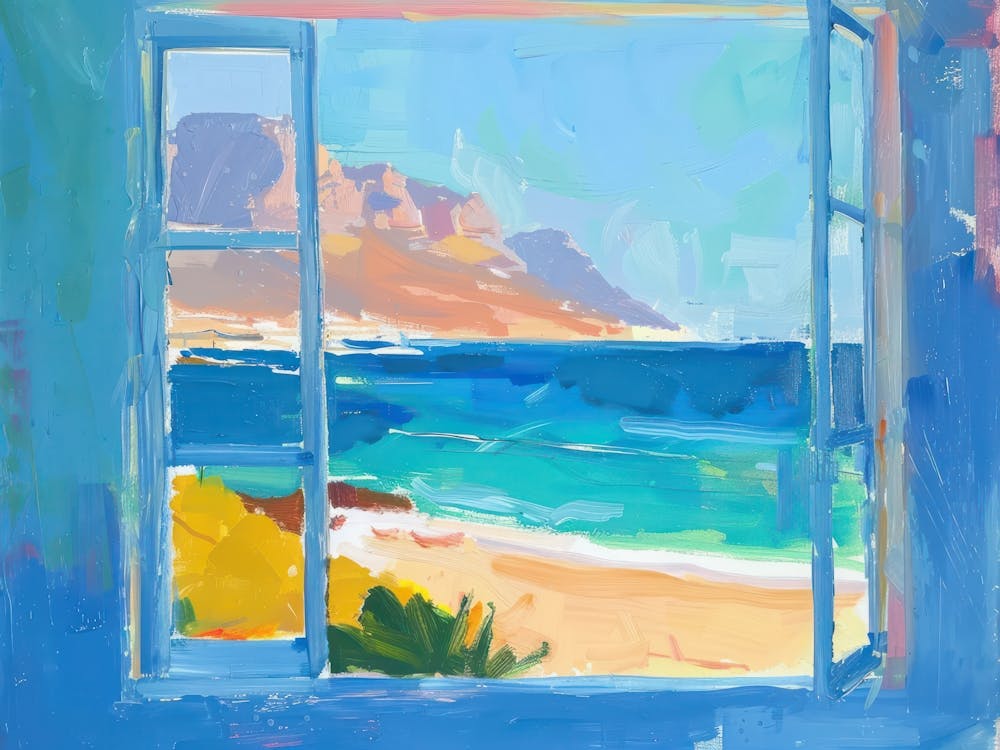 Cape Town From The Window View Painting 2