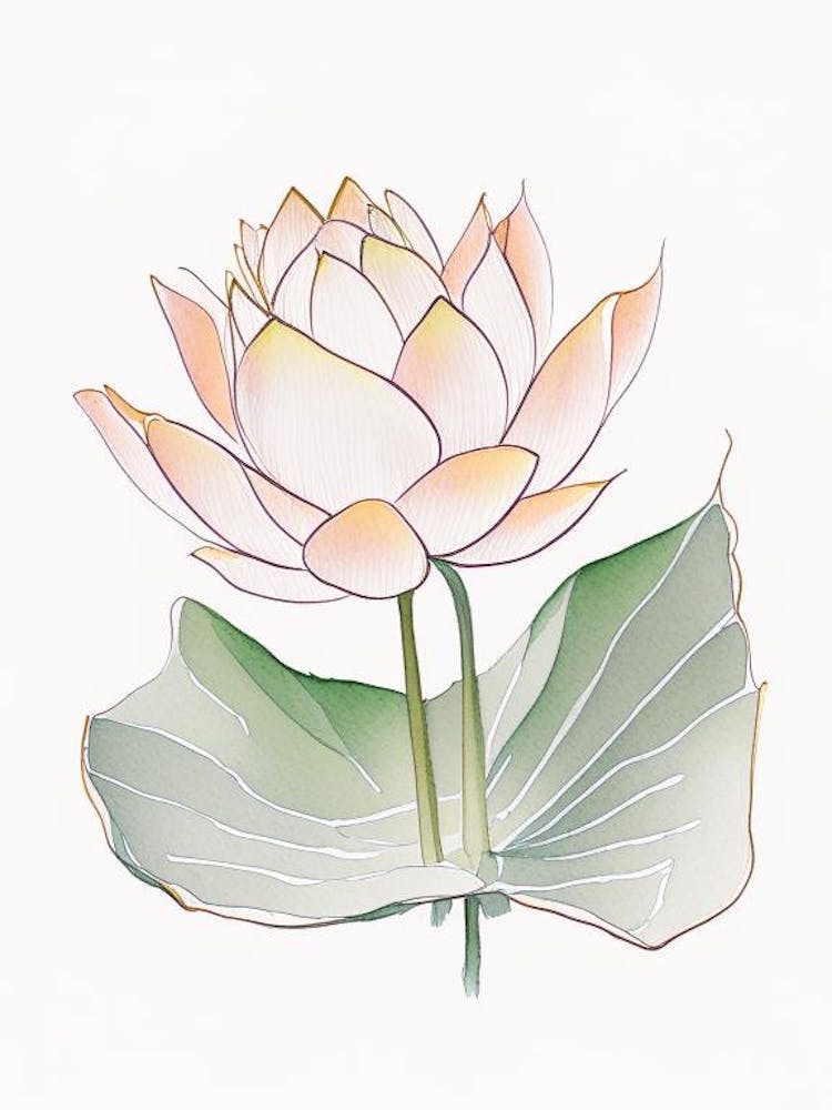 Double Lotus Pencil Illustration 3
