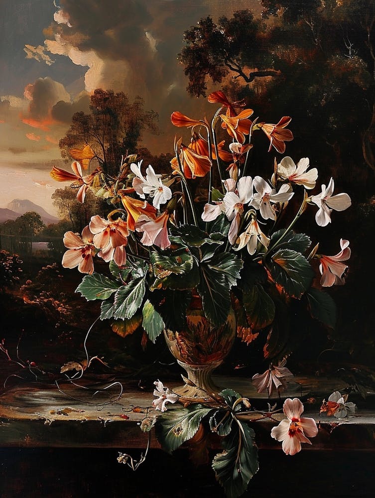 Baroque Floral Still Life Cyclamen 1
