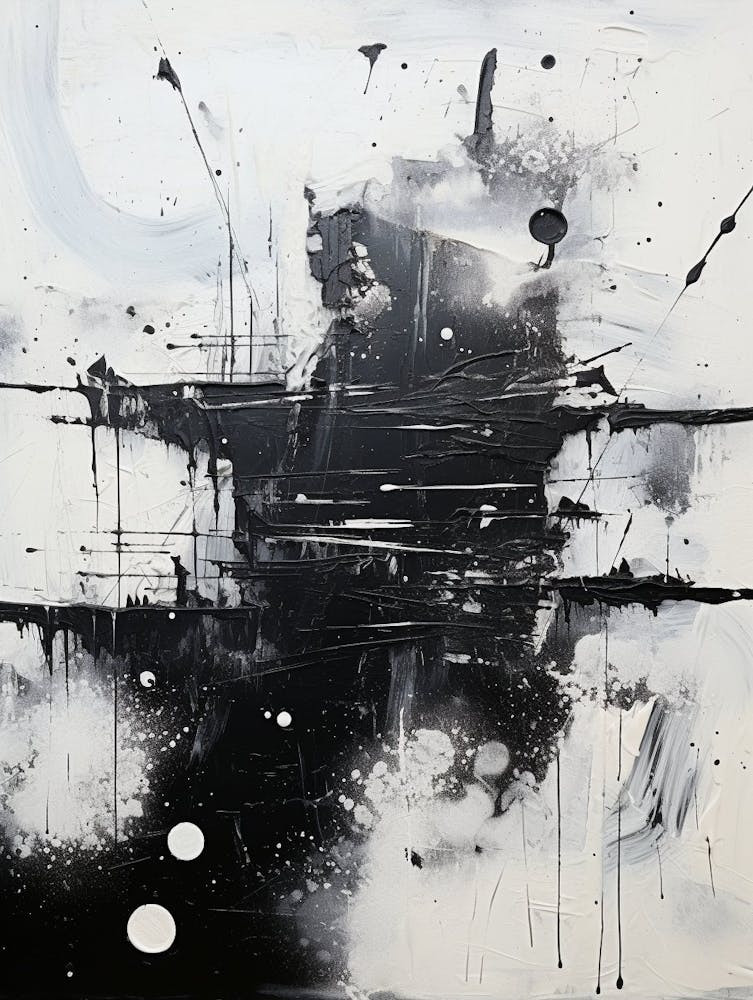 Cosmic Symphony Abstract Black And White 7