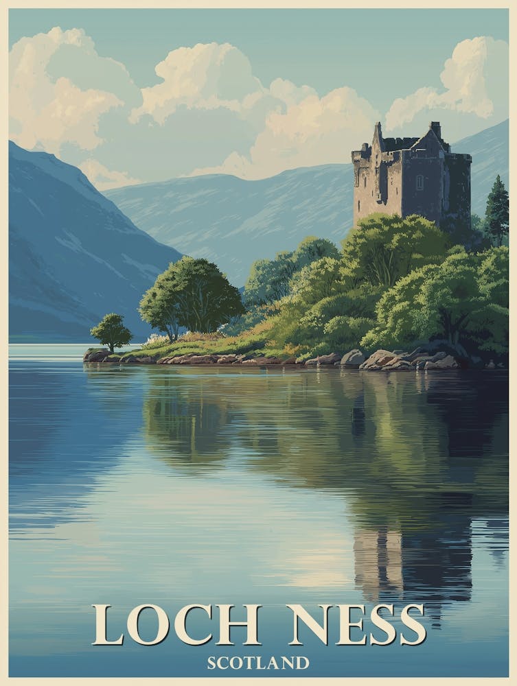 Vintage Loch Ness Poster: Highlands Majesty