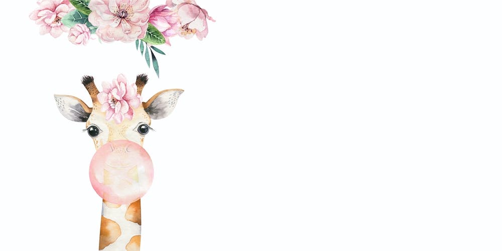 Floral Giraffe Blow Gum