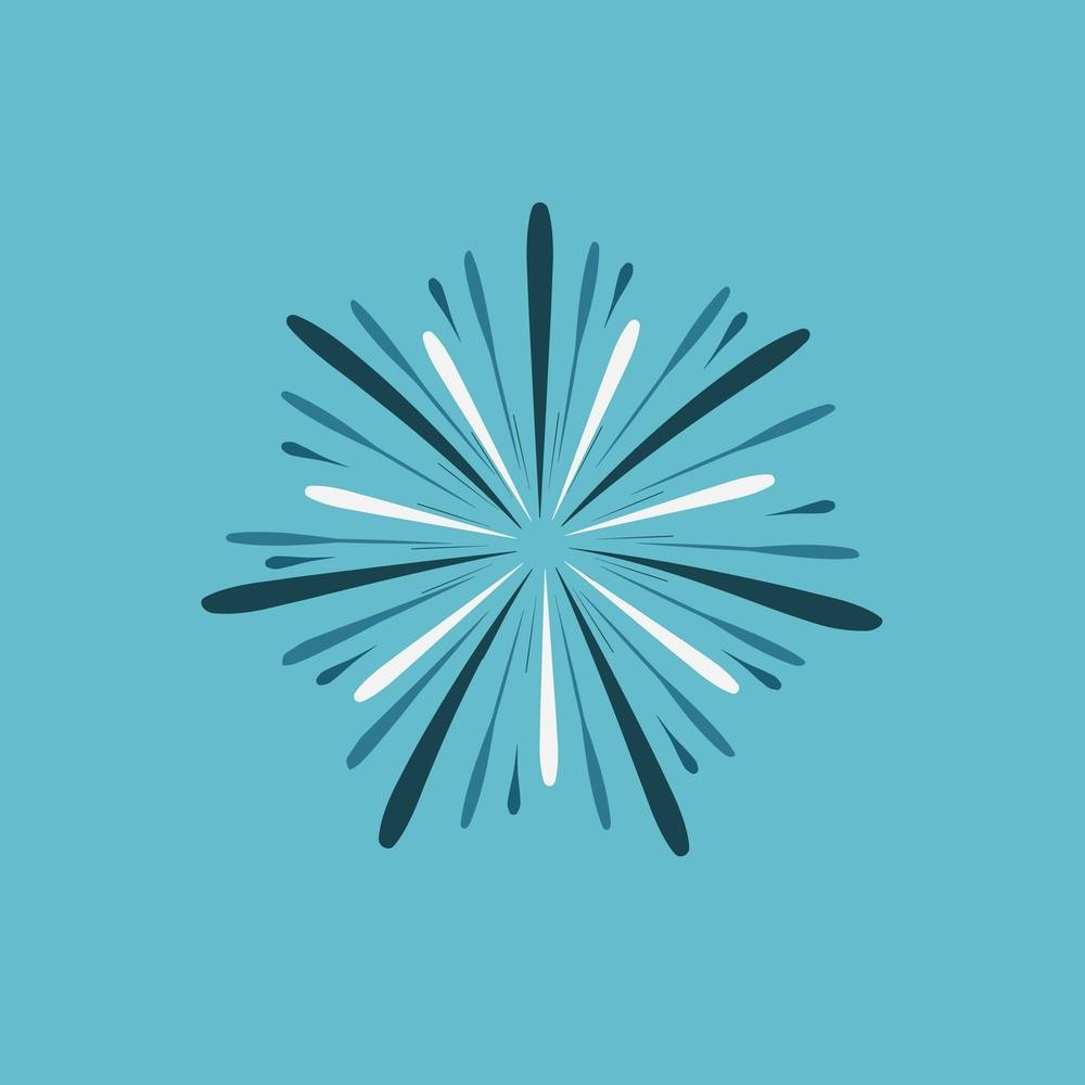 Fireworks Display Celebration Icon In Flat Design