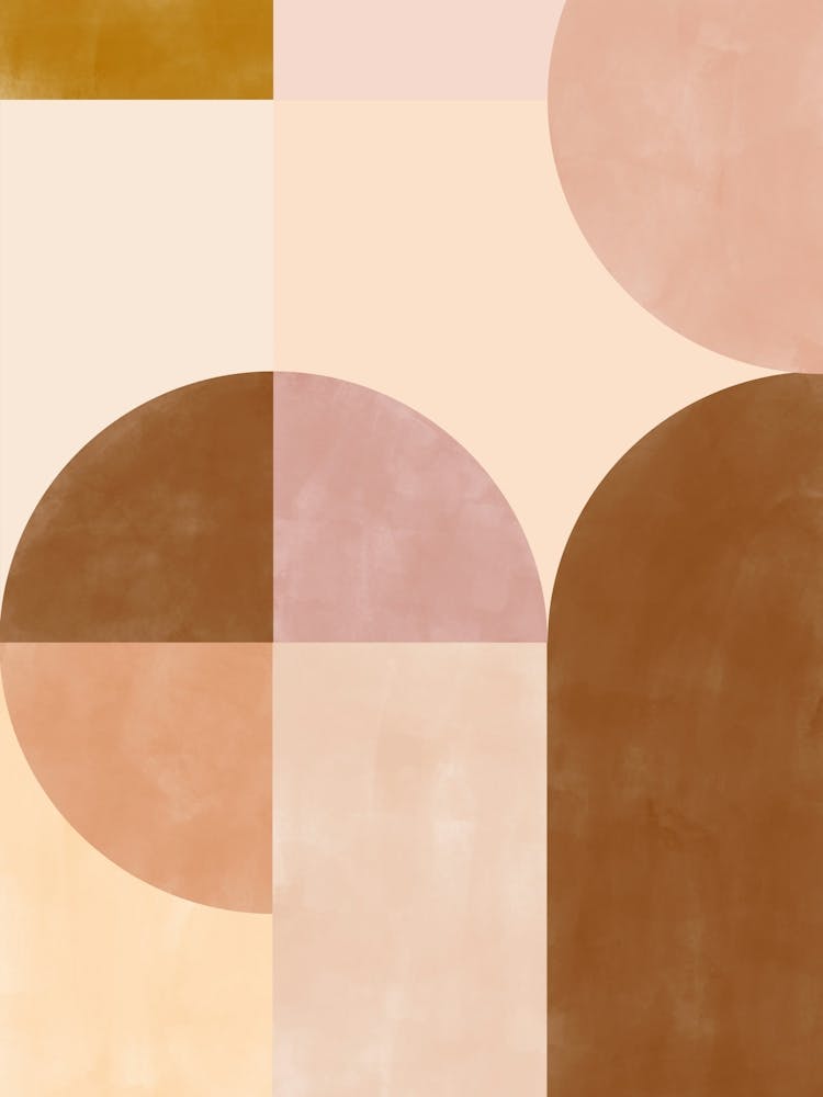 Pink Abstract Geometric Painting No.1