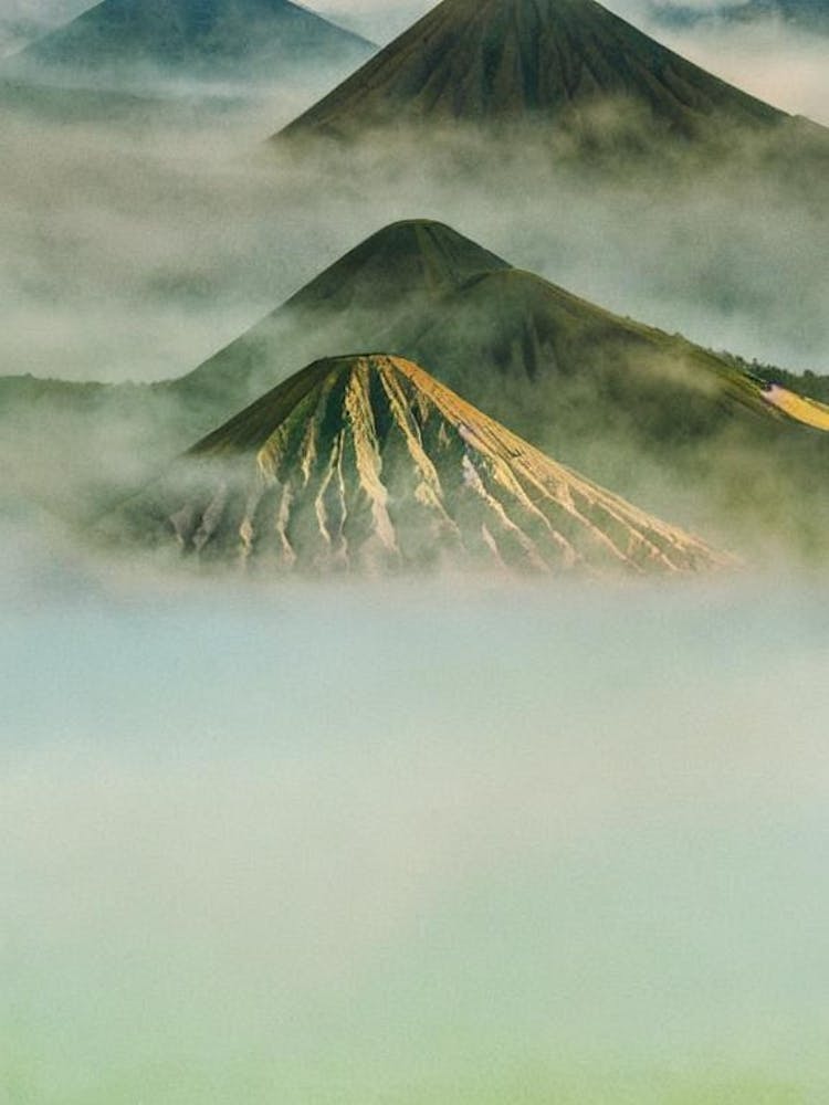 Bromo Tengger Semeru National Park Indonesia Water Colour Poster